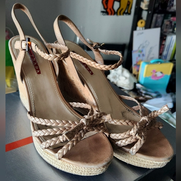 PRADA Calzature Donna Wedge Platform Sandal size 8.5 - Picture 3 of 6